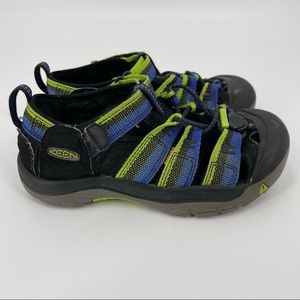 Keen Newport H2 Sandals Big Boys Kids Size 2 Racer Black Blue Green